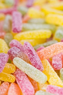 Gummi Candy (sweet and sour) for use as background image or as texture