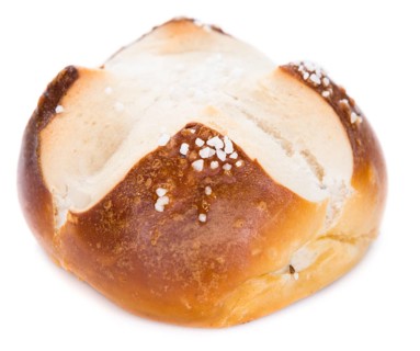 Pretzel Roll with Salt isolated on pure white background