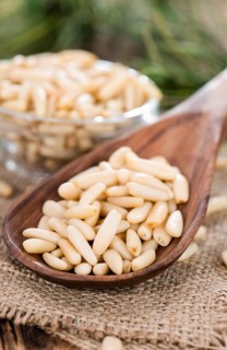 Portion of Pine Nuts as detailes close-up shot
