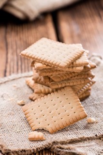 Butter Biscuits (close-up shot) on wooden background