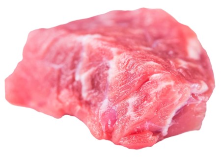 Chopped Beef Steak (selective focus) isolated on white background