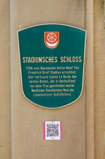 Sign, lettering, information board, information board, letters, Stadion Castle Bönnigheim built in