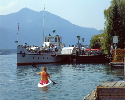 Paddle steamer Kaiser Franz Josef 1 operating on Lake Wolfgang in Salzkammergut, Austria, Europe.