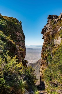 Spectacular view of Cape Town from the Table Mountain during winter season