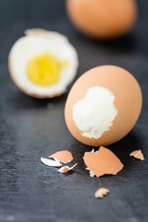 Some bolied Eggs (selective focus) as detailed close-up shot