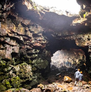 Old Icelandic Lava Tunnel as tourist attraction