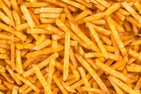 Portion of Potato Sticks (close-up shot) for use as background image or as texture