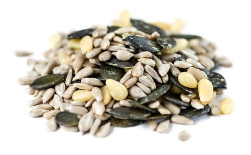Portion of mixed Seeds isolated on white background