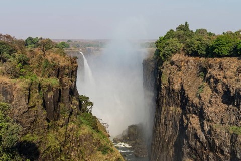 The great Victoria Falls near Livingstone in Zimbabwe