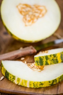 Futuro Melons on a vintage background as detailed close-up shot (selective focus)
