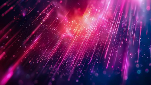 Abstract view of neon lights in pink, purple, and red with sparkles, giving a vibrant and