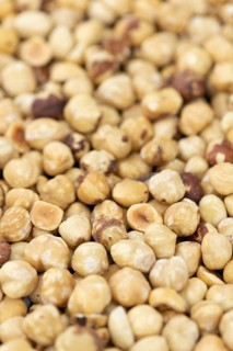 Peeled Hazelnuts for use as background or texture (close up shot)