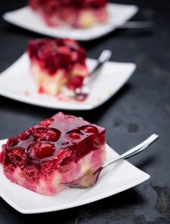 Fresh homemade Raspberry Cake (selective focus, close-up shot)