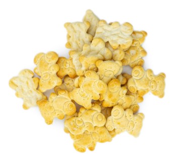 Portion of mixed Snacks isolated on white background (detailed close up shot, selective focus)