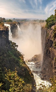 Victoria Falls (Mosi-oa-Tunya), view from Zimbabwe side at dry season