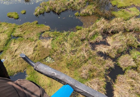 Helicopter Safari at the Okavango Delta, Botswana during a nice and sunny day