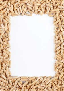 Wood pellets forming a frame