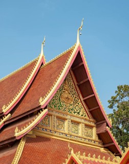 Roof, architectural detail, Wat Mixai, Vientiane, Laos, Asia