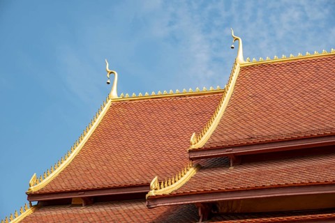 Roof, architectural detail, Wat Mixai, Vientiane, Laos, Asia