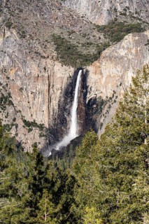 Bridalveil Falls in Yosemite National Park, California, USA. Aerial view