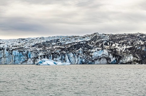 The famous Jokulsarlon Glacier Lagoon in the eastern part of Iceland during a cloudy day