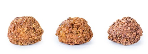 Falafel (close-up shot, selective focus) isolated on white background