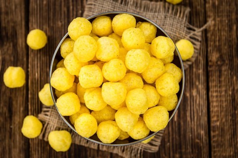 Portion of fresh made Cheese Balls (close-up shot, selective focus)