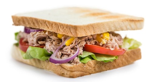 Fresh made Tuna Sandwich (isolated on white)