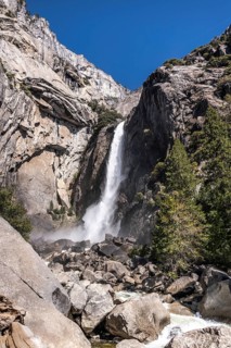 Lower Yosemite Falls at a sunny day