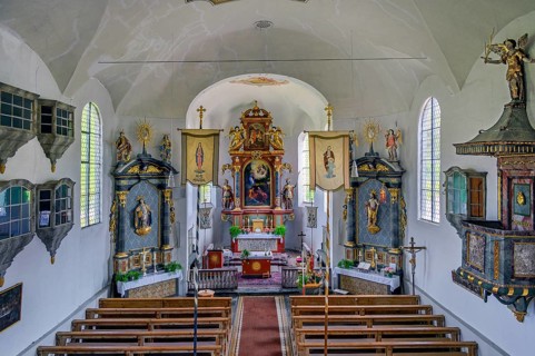 Church of St Martin from 1746 in Eisenbach, Kreuzthal, Markt Buchenberg, Allgäu, Swabia, Bavaria,