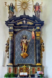 Side altar, Church of St Martin from 1746 in Eisenbach, Kreuzthal, Markt Buchenberg, Allgäu,