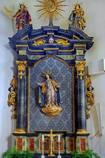 Side altar, Church of St Martin from 1746 in Eisenbach, Kreuzthal, Markt Buchenberg, Allgäu,