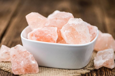 Some parts of himalayan Salt (detailed close-up shot, selective focus)