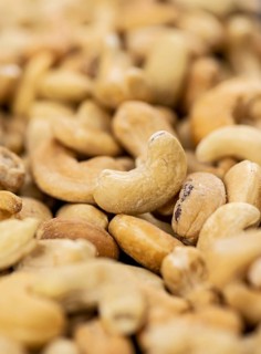 Cashew Nuts detailed close up shot for use as background image or as texture