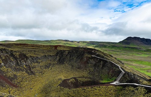 Grabrok Crater in the western region of Iceland