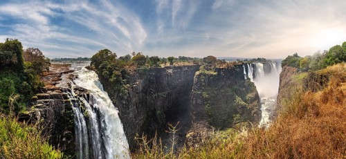 The great Victoria Falls (view from Zimbabwe side) during dry season