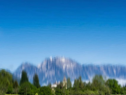 Morning atmosphere, reflection, Grundlsee Castle in the morning light, Grundlsee, Salzkammergut,