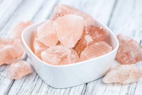 Some parts of himalayan Salt (detailed close-up shot, selective focus)
