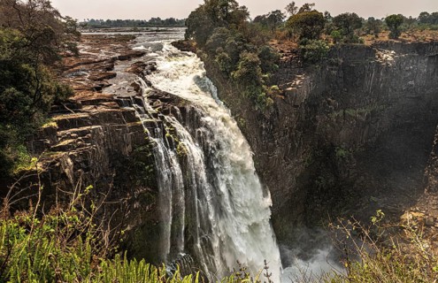 The great Victoria Falls (view from Zimbabwe side) during dry season
