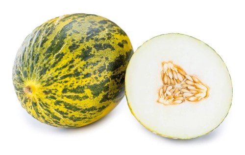 Futuro Melons isolated on white background (selective focus, close-up shot)