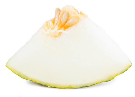 Portion of Futuro Melons (as close-up shot) isolated on white background