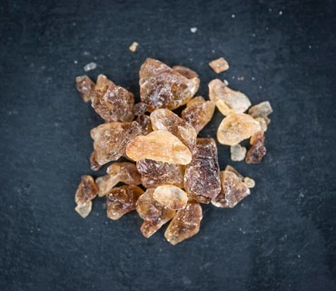 Slate slab with brown Rock Candy (close-up shot, selective focus)