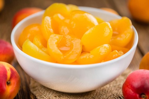 Portion of fresh pickled Apricots (close-up shot, selective focus)