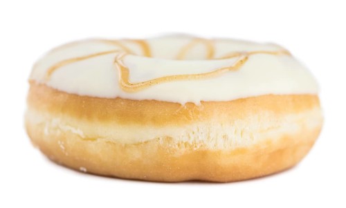 Donuts isolated on white background with a soft shadow (close-up shot)