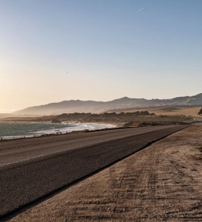 Coast Highway 1 in California, USA near San Simeon