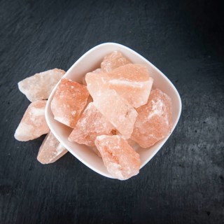 Pink himalayan Salt (selective focus) asdetailed close-up shot