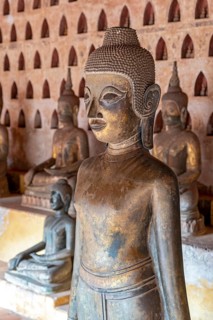 Buddha image, Wat Si Saket or Sisaket Temple, Vientiane, Laos, Asia