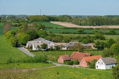View from Hatbakken Fakkebjerg, Bagenkop, Langeland, Agriculture, Fields, Farms, County of Funen,