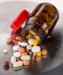 Drugs as detailed close-up shot (selective focus)