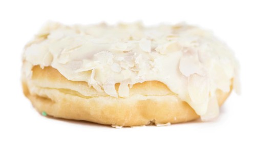 Donuts isolated on white background with a soft shadow (close-up shot)